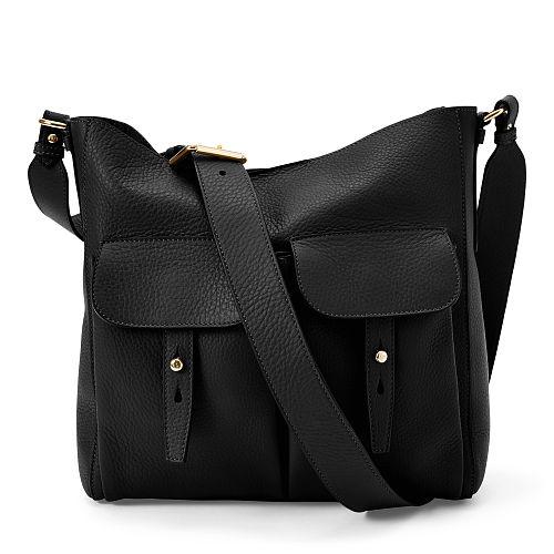 Ralph Lauren Calfskin Crossbody Bag Black