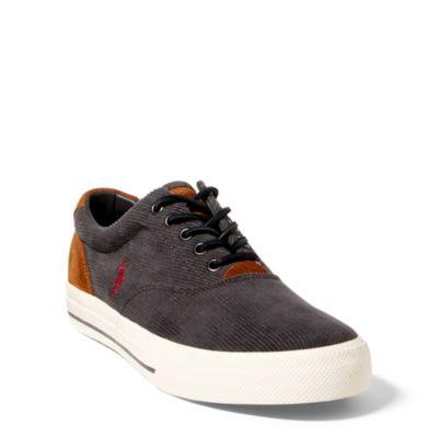 Ralph Lauren Vaughn Corduroy Sneaker Charcoal