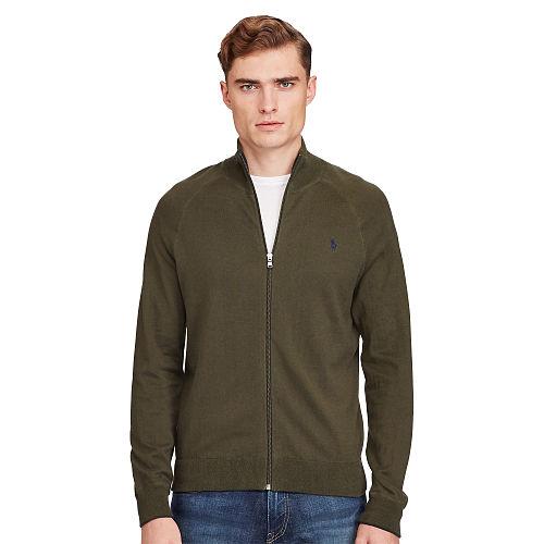 Polo Ralph Lauren Cotton Full-zip Sweater Dark Loden