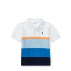 Ralph Lauren Striped Cotton Mesh Polo Shirt White Multi 12m