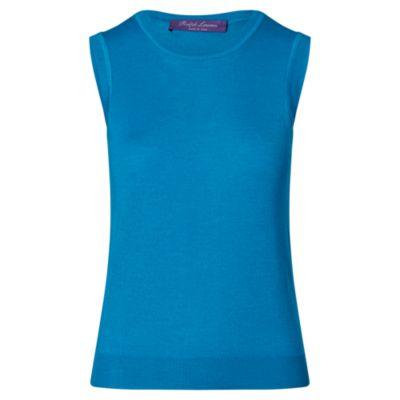 Ralph Lauren Cashmere-silk Sweater Tank Cobalt