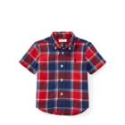 Ralph Lauren Cotton Madras Sport Shirt Red Multi 6m