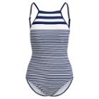 Ralph Lauren Lauren Striped One-piece Swimsuit Marine Navy/white