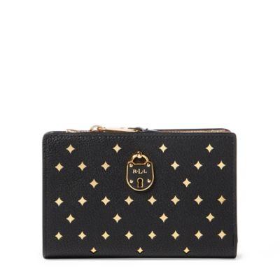 Ralph Lauren Perforated Compact Wallet Black/gold