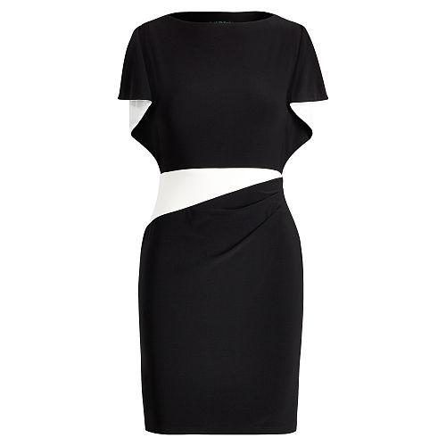 Ralph Lauren Lauren Petite Two-tone Jersey Dress