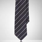 Ralph Lauren Striped Silk Satin Tie Dark Navy