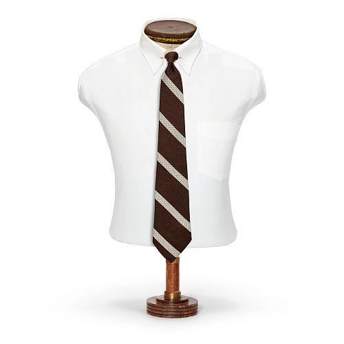 Ralph Lauren Rrl Handmade Striped Silk Tie Brown Cream