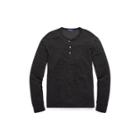 Ralph Lauren Cotton-blend Henley Shirt Black/windsor Heather