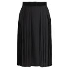 Ralph Lauren Chantel Pleated Silk Skirt Black