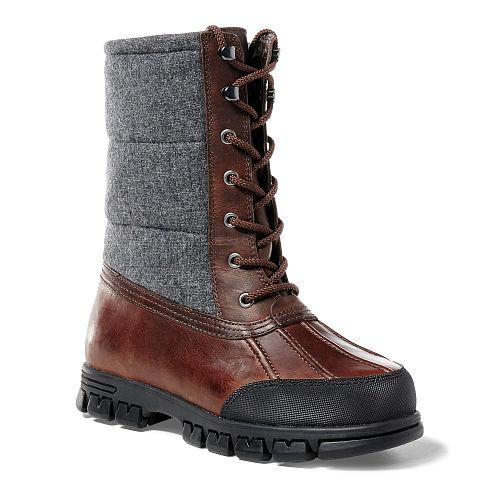 Ralph Lauren Lauren Quinlyn Leather Snow Boot Brown/grey