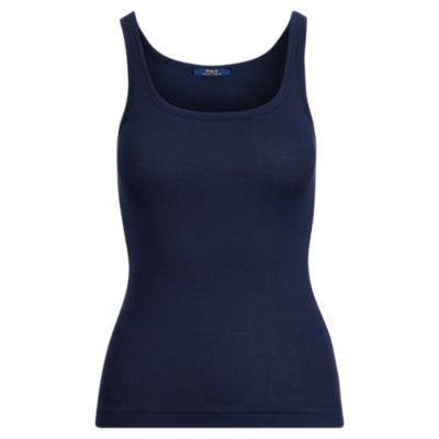 Ralph Lauren Ribbed Cotton Tank Top Cruise Navy