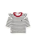 Ralph Lauren Ruffled Striped Cotton Sweater Clubhouse Cream/ Navy 18m