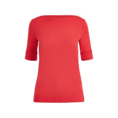 Ralph Lauren Cotton Boatneck Top Crisp Cerise Sp