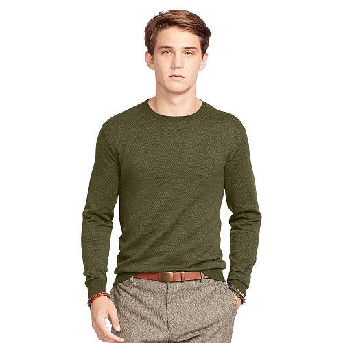 Polo Ralph Lauren Herringbone Pima Sweater Olive Herringbone