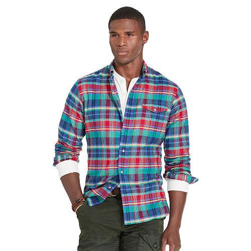 Polo Ralph Lauren Plaid Twill Sport Shirt Ruby/emerald