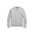 Ralph Lauren Merino Wool V-neck Sweater Fawn Grey Heather
