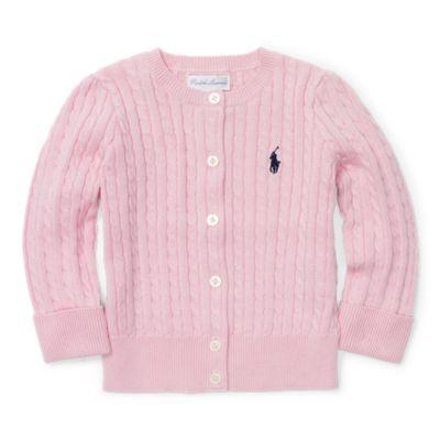 Ralph Lauren Cable-knit Cotton Cardigan Pink 9m