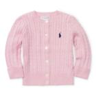 Ralph Lauren Cable-knit Cotton Cardigan Pink 9m
