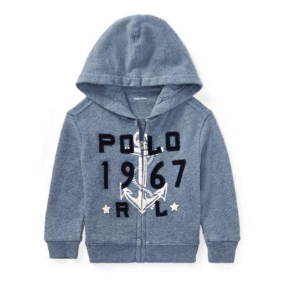 Ralph Lauren Cotton-blend Terry Hoodie Capri Blue Heather 9m