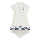 Ralph Lauren Cotton Polo Dress & Bloomer Deckwash White 6m