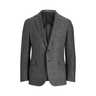Ralph Lauren Nigel Basket-weave Sport Coat Dark Charcoal And Black