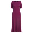Ralph Lauren Waffle-knit Cotton Midi Dress Berry Jam