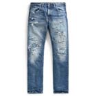 Ralph Lauren Slim Fit Distressed Jean Repaired Gibson Wash