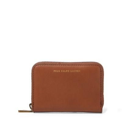 Ralph Lauren Leather Small Zip Wallet Brown