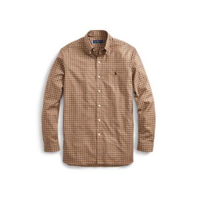Ralph Lauren Classic Fit Plaid Twill Shirt Latte/ivory