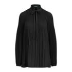 Ralph Lauren Georgette Tie-neck Top Polo Black