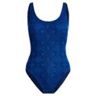 Ralph Lauren Crocheted Lace-up One-piece Indigo