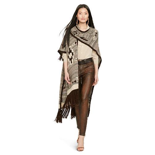 Polo Ralph Lauren Fringed Open-front Cardigan Multi Grey Tonal