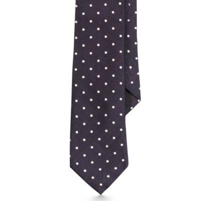 Ralph Lauren Polka-dot Silk Satin Tie Dk Navy