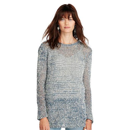 Ralph Lauren Denim & Supply Knit Cotton-linen Sweater Washed Indigo Marl
