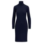 Ralph Lauren Cotton Turtleneck Dress Rl Navy