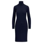 Ralph Lauren Cotton Turtleneck Dress Rl Navy