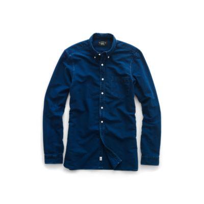 Ralph Lauren Indigo Cotton Oxford Shirt Rinse Blue