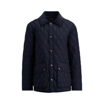 Ralph Lauren The Iconic Quilted Car Coat College Navy 1x Big