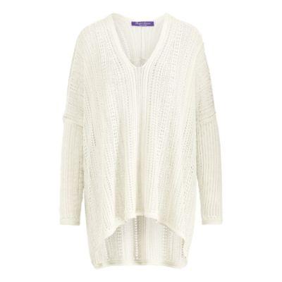 Ralph Lauren Silk V-neck Poncho Off White