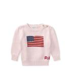 Ralph Lauren Flag Cotton Sweater French Pink 9m