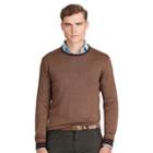 Polo Ralph Lauren Silk-cotton Crewneck Sweater Camel Herringbone