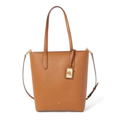 Ralph Lauren Leather Alexis Tote Field Brown