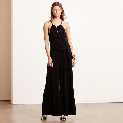 Ralph Lauren Lauren Jersey Wide-leg Jumpsuit Black
