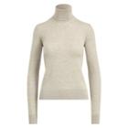 Ralph Lauren Cashmere Turtleneck Sweater Pearl Grey Melange