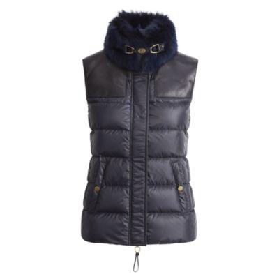 Ralph Lauren Taryn Shearling-collar Vest Dark Navy