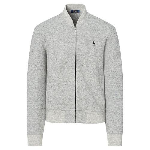 Polo Ralph Lauren Double-knit Bomber Jacket Salt And Pepper Heathr