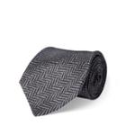 Ralph Lauren Herringbone-print Madder Tie Charcoal