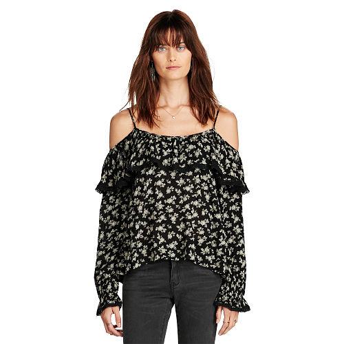Ralph Lauren Denim & Supply Ruffled Crepe Top Newport Floral