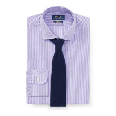 Ralph Lauren Slim Fit Cotton Dress Shirt 1921 Soft Purple/white