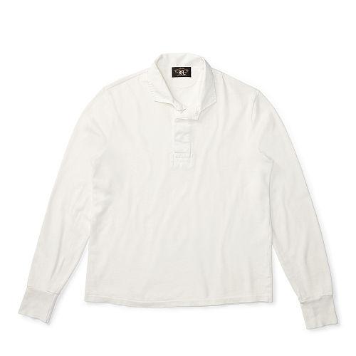 Ralph Lauren Rrl Cotton Jersey Rugby White Sand
